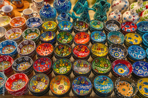 Tableau sur toile The scenic views of the ceramics written Gaziantep on them in Gaziantep, which