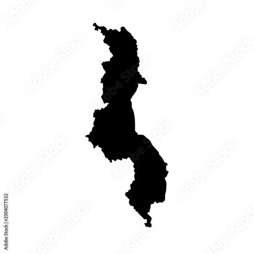Malawi country map silhouette vector illustration