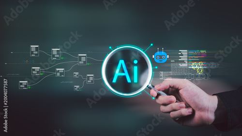 Cuadro en lienzo Data analyst verifies complex datasets artificial intelligence, ensuring accurac
