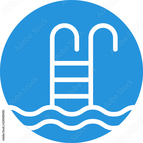 Swimming pool icon isolated on transparent background. Lido, Pool, Piscina sign Suitable for website design, app, logo, template, ui ux. Swimming bath symbol vector or png