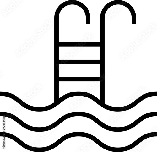 Swimming pool icon isolated on transparent background. Lido, Pool, Piscina sign Suitable for website design, app, logo, template, ui ux. Swimming bath symbol vector or png