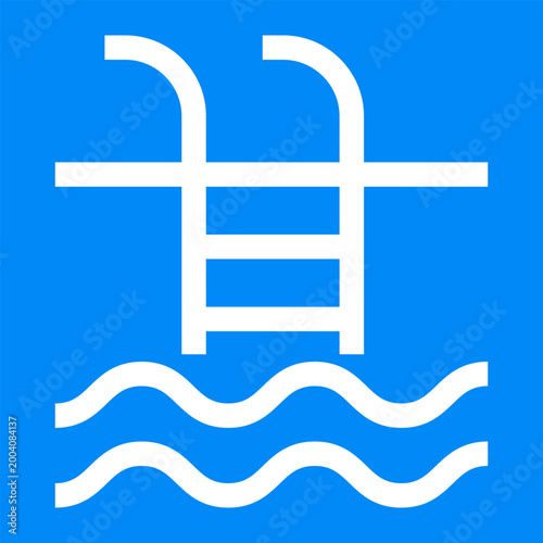 Swimming pool icon isolated on transparent background. Lido, Pool, Piscina sign Suitable for website design, app, logo, template, ui ux. Swimming bath symbol vector or png