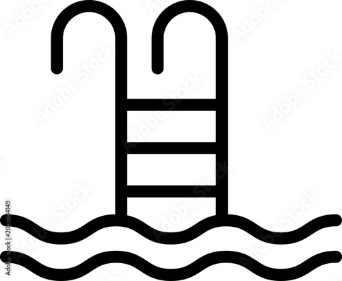 Swimming pool icon isolated on transparent background. Lido, Pool, Piscina sign Suitable for website design, app, logo, template, ui ux. Swimming bath symbol vector or png