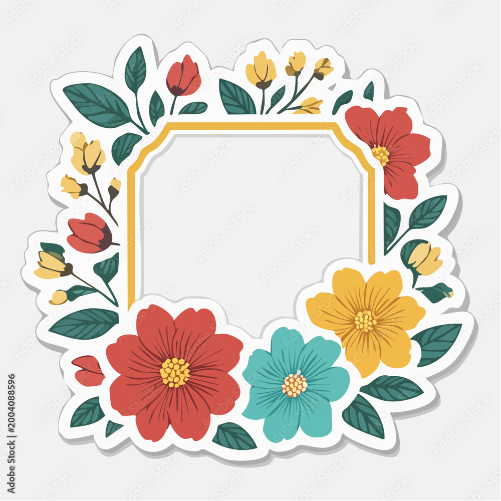 Fototapeta premium Floral Frame with Blank Space for Text