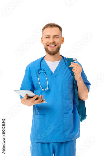 Handsome medical intern wit...