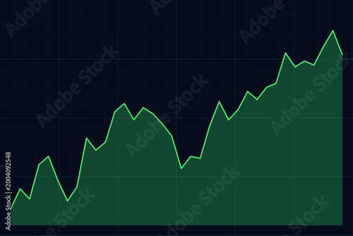 Green rising financial chart background