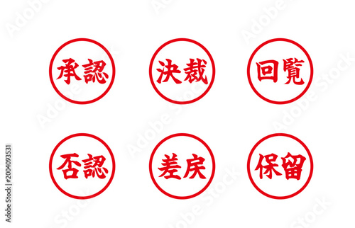 承認、却下、保留印