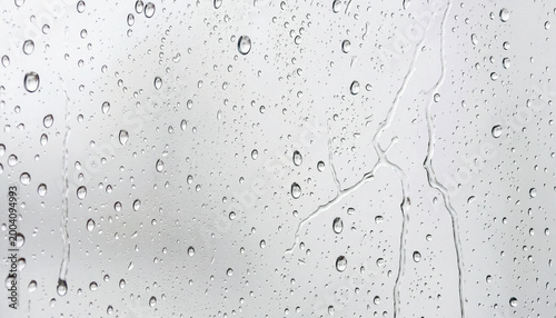 雨粒が滴る窓ガラスのアップ素材