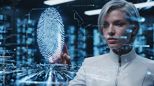 Digital Identity Verification System with Futuristic Fingerprint Analysis Technology