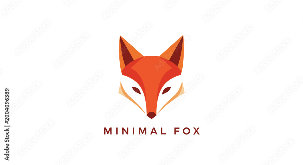 Fototapeta premium Minimal fox logo design element.