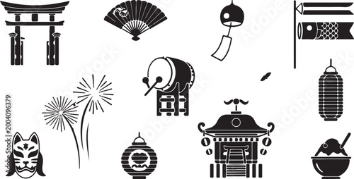 A black silhouette of a vintage hanging lantern on a white background