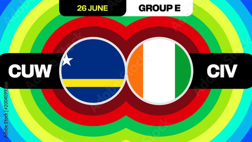 Nauru vs Ivory Coast Football 2026 Vibrant Match Announcement Displaying National Flags for Group E Sporting Competition.