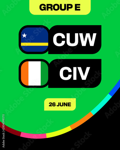 CUW vs CIV Football 2026 Tournament Match Announcement for Group E Dynamic Sports Event