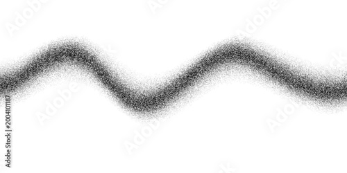 Wavy grain gradient texture. Black stippled flowing line background. Grunge noise dot work wallpaper for banner, poster, brochure. Undulate sandy backdrop with speckles, particles, granules. eps 10