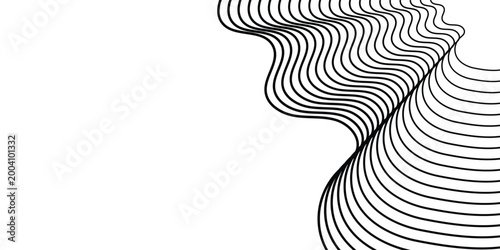 Abstract Wavy Lines Pattern on White Background 1.