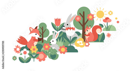 A cheerful, modern floral design evokes feelings of freshness and growth. Perfect for marketing materials, website backgrounds, or social media graphi