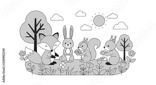 A whimsical line drawing of a bird holding a flower, evoking a sense of joy, nature, and delicate beauty, perfect for marketing materials or blog illu