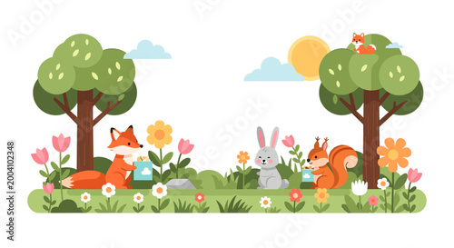 A cheerful and vibrant illustration conveying growth, springtime, and a sense of renewal. Perfect for marketing materials or website design.