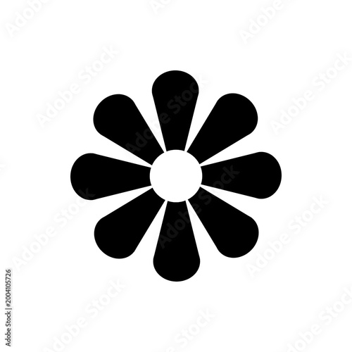 Daisy flower icon with rounded petals, clean floral symbol for spring design, nature branding, gardening content and modern UI interface visuals