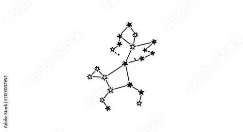 Quadro su tela Celestial Constellation Star Map - Abstract Space Design