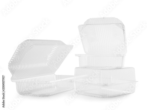 Empty plastic food containe...