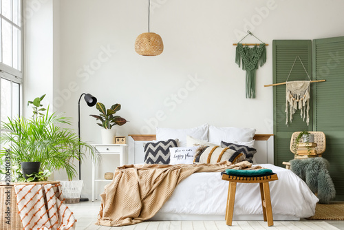 Interior of stylish bedroom...