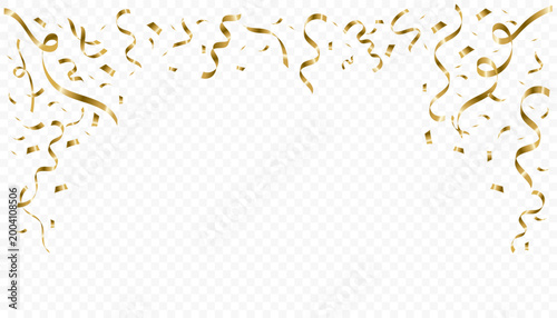 Abstract Gold Confetti Decorative Vector Luxury Elegant Celebration Frame Corner Border Design Elements