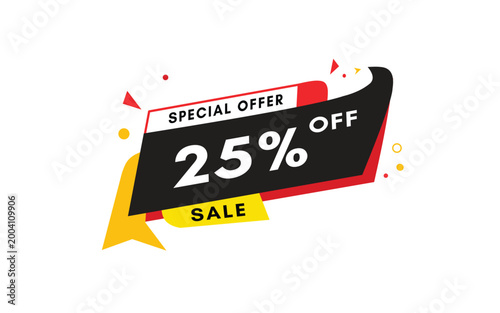 Obraz na plátně 25% off special offer banner eps template illustration elements