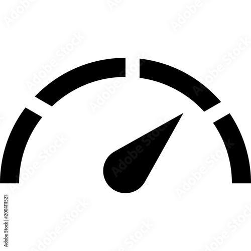 Speedometer Gauge Icon, Progress Meter, Performance UI Symbol