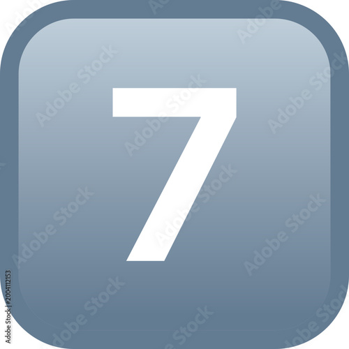 Number 7 vector icon, emoji illustration, isolated on transparent background. 