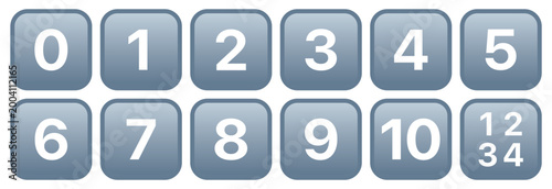 Numbers 0-10 vector icon set, emoji illustration pack, isolated on transparent background. 