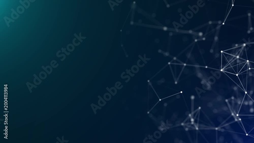 AI technology plexus background of animated lines and dot connection network triangles. Artificial intelligence concept animation video 4k background.