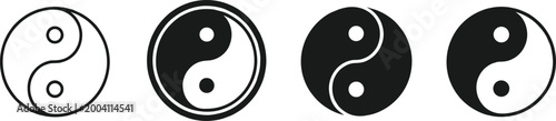 Photos Yin Yang symbols, traditional Chinese philosophy icons, harmony and balance sign