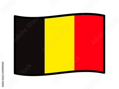 ベルギーの国旗のイラスト素材