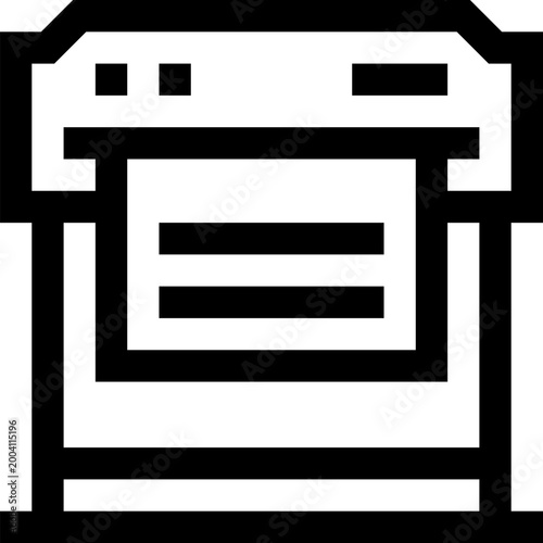 Icon of a printer emitting paper, signifying printing and documents