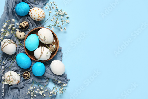 Easter eggs with gypsophila...