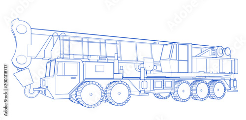 crane car symbol 3d illustration