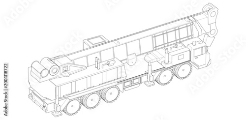 crane car symbol 3d illustration