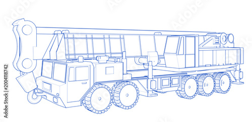 crane car symbol 3d illustration