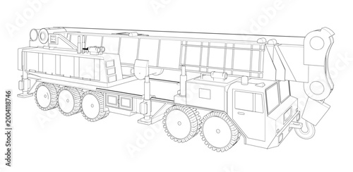 crane car symbol 3d illustration