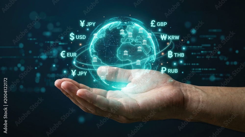 Fototapeta premium Global finance and technology concept.