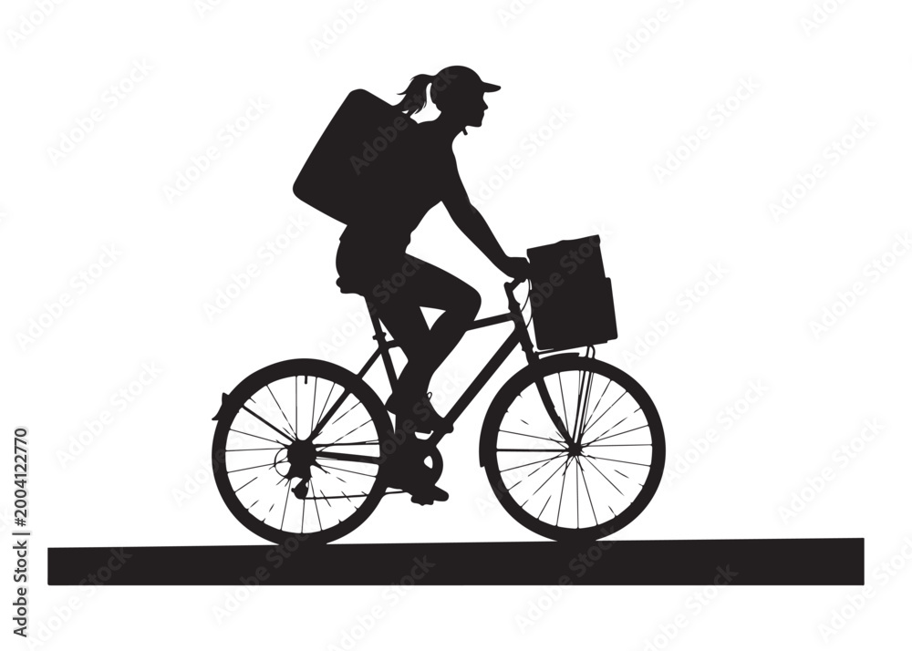 Fototapeta premium silhouette of a cyclist