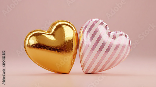 Pink and Gold Striped Heart Candies