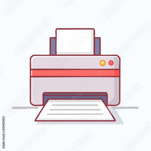 Modern Flat Design Printer Icon