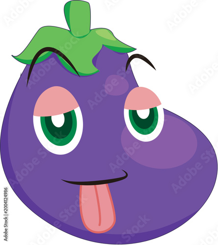 Tableau sur toile hand drawn eggplant
