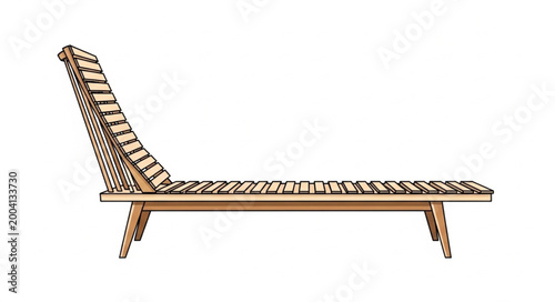 Konstfotografi Elegant Wooden Lounge Chair with Modern Design.