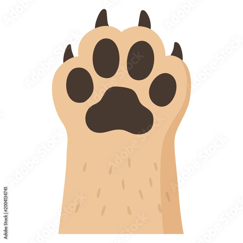 Cute Dog Paw Pads, Beige Dog Paw, Flat Cartoon Pet Paw Icon PNG