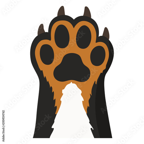 Cute Dog Paw Pads, Doberman Dog Paw, Flat Cartoon Pet Paw Icon PNG