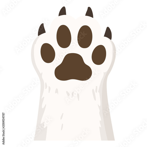 Cute Dog Paw Pads, White Dog Paw, Flat Cartoon Pet Paw Icon PNG