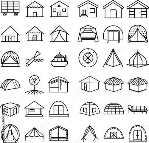 Various architectural representations, a collection of unique shelters, offering a glimpse into the art of design. The collection showcases an array of dwellings.